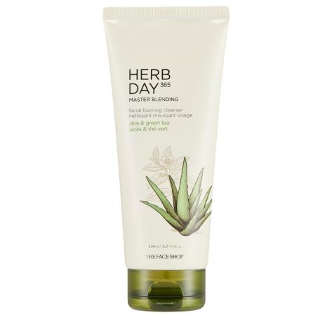 THE FACE SHOP Herb Day 365 Arctisztító Hab - Aloe és Zöld Tea 170ml (hidratáló)